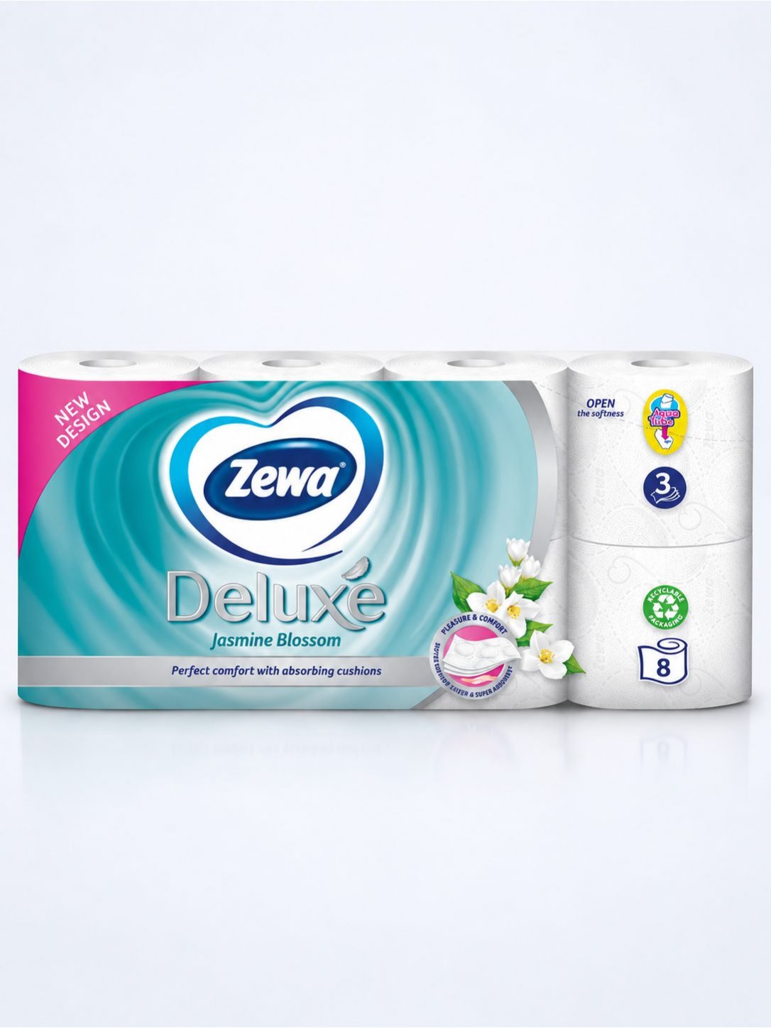 Hârtie Igienică Zewa Deluxe Jasmine Blossom - 8 role/box – Calitate Premium pentru Confortul Zilnic