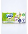 Hârtie Igienică Zewa Deluxe Camomile Comfort - 8 role/box – Delicatețe și Protecție Pentru Pielea Ta