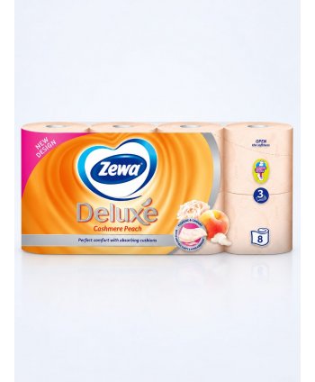 Hârtie Igienică Zewa Deluxe Cashmere Peach - 8 role/box – Finețe și Protecție la Fiecare Utilizare