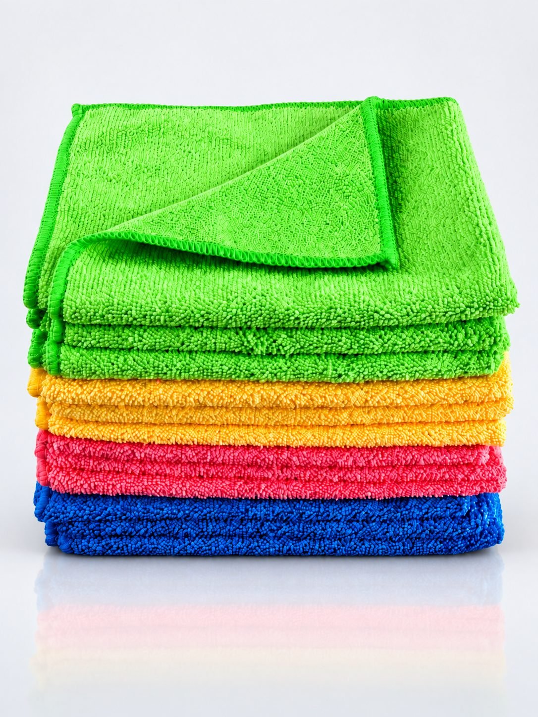 Pachet de 12 Lavete Colorate din Microfibra – Performanță Superioară pentru Curățenie Uscată și Umedă