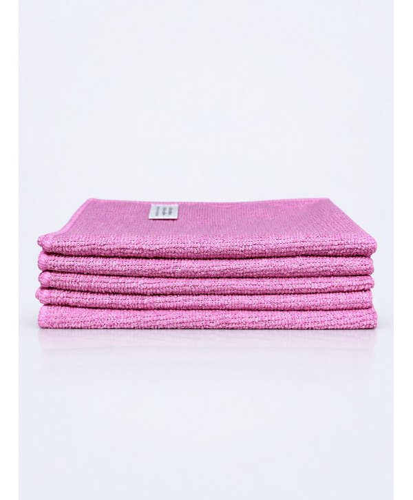 Pachet 5 lavete microfibră ULTRA 38×38 cm, 32 g – Rosu pentru Toalete și Zone de Deșeuri