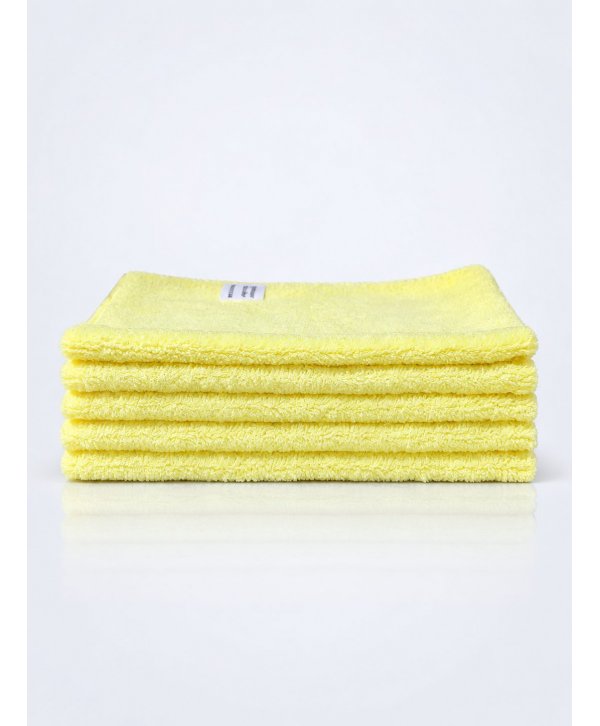 Pachet 5 lavete microfibră ULTRA 38×38 cm, 32 g – Galben pentru Suprafețe din Băi