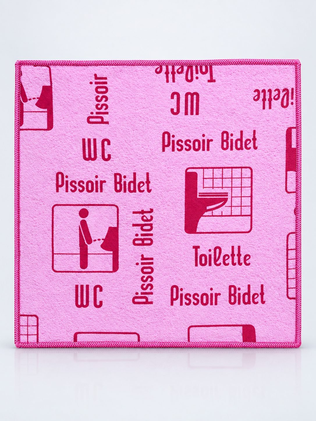 Lavetă Microfibră ULTRA cu Pictograme 40×40 cm, 43 g Roșu pt Toalete și Grupuri Sanitare