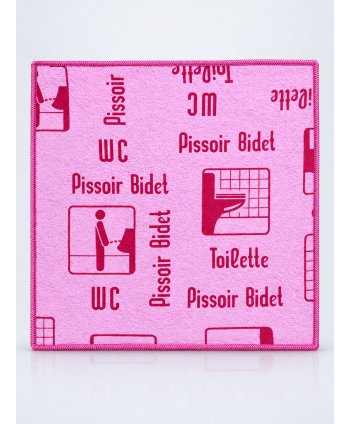 Lavetă Microfibră ULTRA cu Pictograme 40×40 cm, 43 g Roșu pt Toalete și Grupuri Sanitare