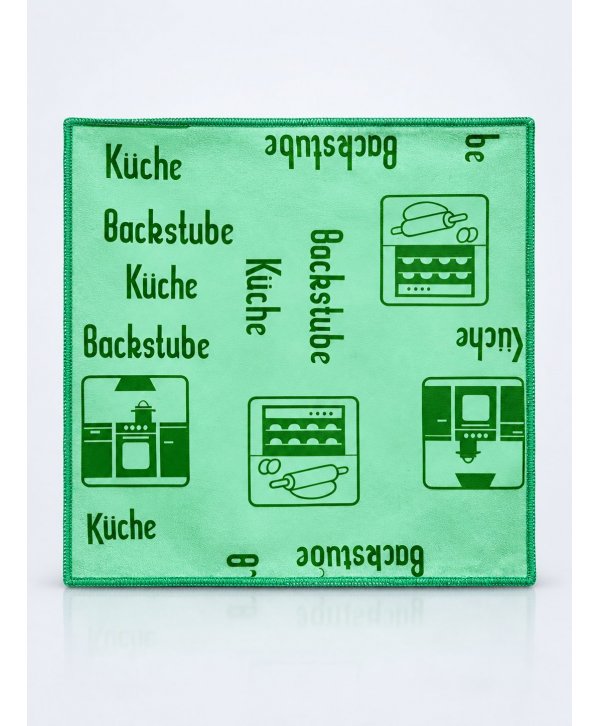 Laveta Microfibră ULTRA cu Pictograme 40×40 cm, 43 g Verde pt Zone de Preparare și Servire a Alimentelor Laveta Microfibră ULTRA cu Pictograme 40×40 cm, 43 g Verde pt Zone de Preparare și Servire a Alimentelor
