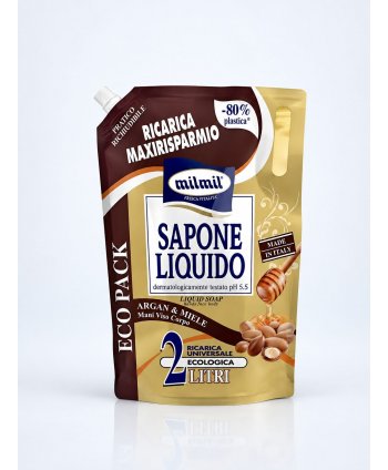 Săpun Lichid Argan și Miere MilMil 2L – Hidratare și Protecție pentru Pielea Sensibilă