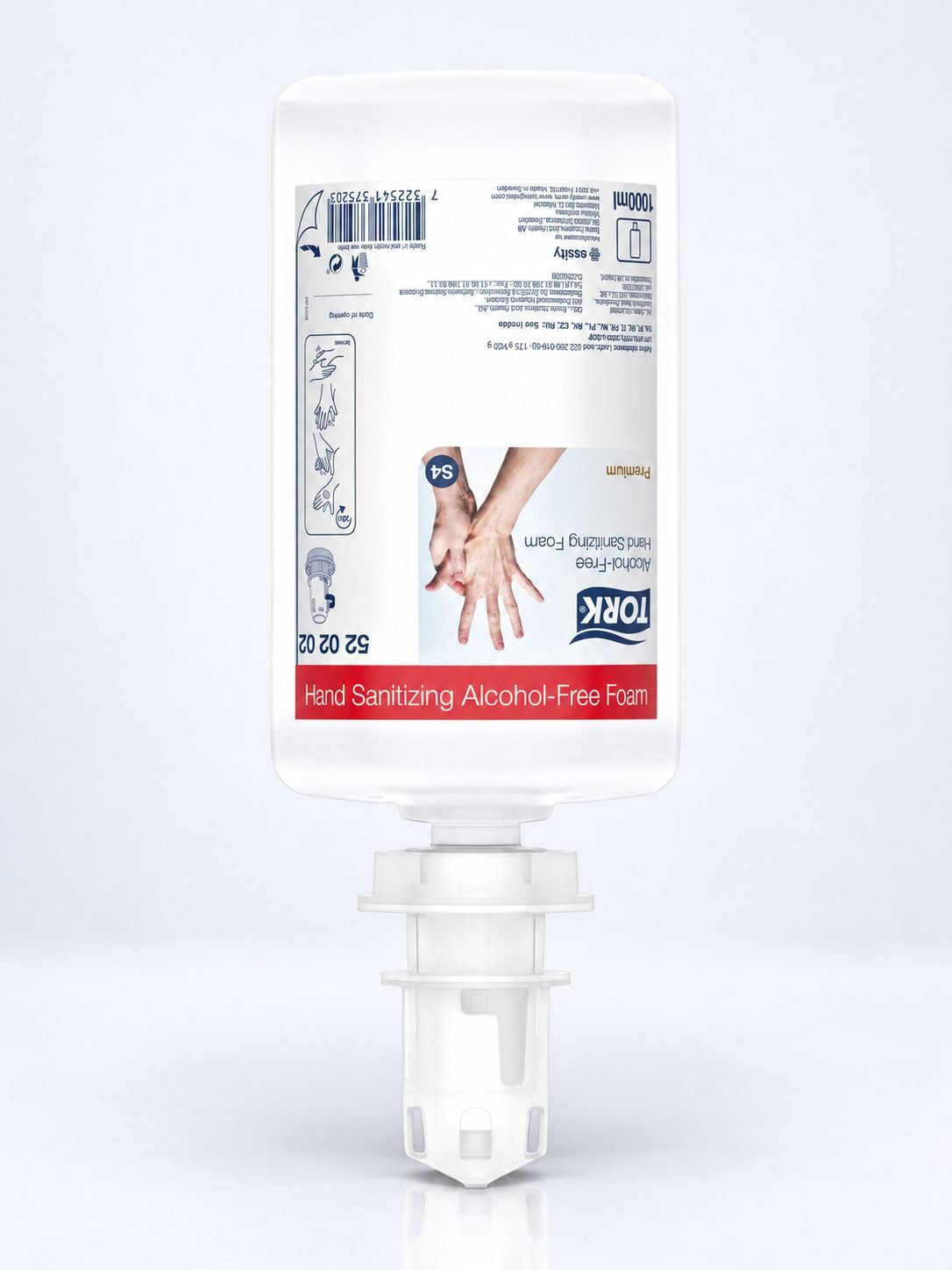 Igienizant de Mâini Spumă Tork S4 – Produs Fără Alcool, Rezervă 1000 ml, Cod 520202
