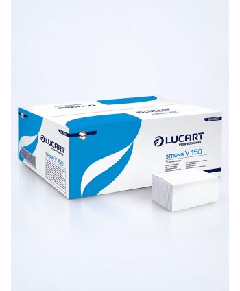 Prosoape de hartie pliate pt maini, 2 str, 100% celuloza, albe, 3000 buc, 20 pach x 150 servetele, 23 x 25 cm, Lucart 863060