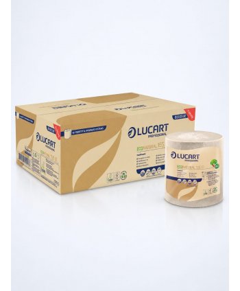 Prosoape de hartie tip rola Autocut 100% ecologice, celuloza Fiberpack® 2 straturi, 155 metri, Lucart 861059, pachet 6 role