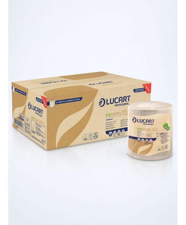 Prosoape de hartie tip rola Autocut 100% ecologice, celuloza Fiberpack® 2 straturi, 155 metri, Lucart 861059, pachet 6 role Prosoape de hartie tip rola Autocut 100% ecologice, celuloza Fiberpack® 2 straturi, 155 metri, Lucart 861059, pachet 6 role