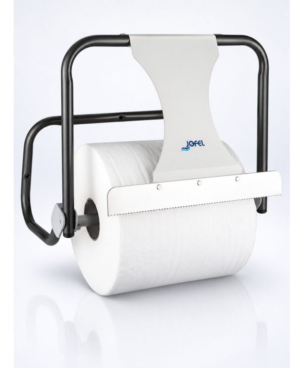 Dispenser industrial din otel cu fixare pe perete pentru role de hârtie mari Jofel – Rezistență maximă și utilizare profesională