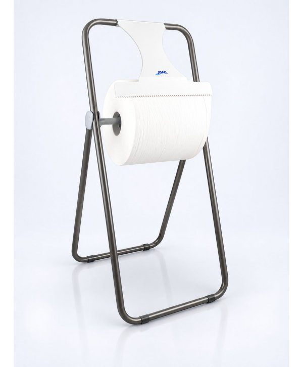 Dispenser industrial de podea din otel Jofel – Stabilitate, rezistență și mobilitate pentru role mari de hârtie Dispenser industrial de podea din otel Jofel – Stabilitate, rezistență și mobilitate pentru role mari de hârtie