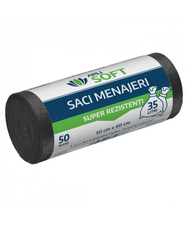  Saci menajeri - - Saci Menajeri Galbeni 🟡  35 Litri ArliSoft® 50 buc/rola – Super Rezistenți pentru Colectarea Selectivă a Deșeurilor - arli.ro